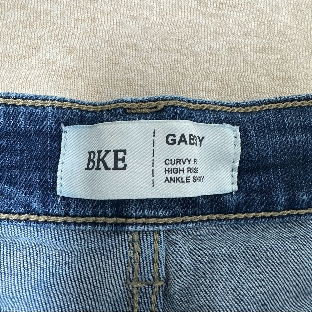 BKE Women’s Blue Cotton Curvy Fit High Rise Skinny Pants Jeans Size 30 - Picture 4 of 10